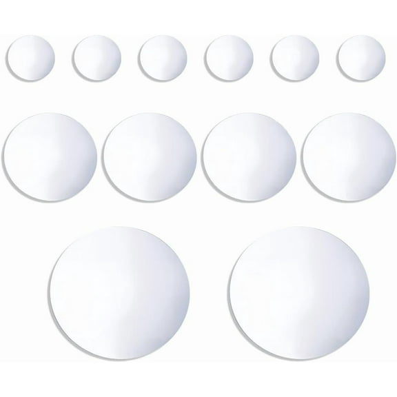 12Pcs 3 Sizes Acrylic Round Mirrors Silver Non Glass Round Mirror Self Adhesive Mirror Stickers for Home Wall Decor Ctafts 3.94-11.81x0.04inch Silver