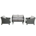 Estelle 4 Piece Outdoor Wicker Chat Set, Grey and Silver