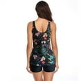 thumbnail image 4 of Meichang Maillots de Bain Tankini Blouson Deux Pièces pour Femmes Bas de Bikini Modeste Maillots de Bain Robe de Bain Col en V Maillot de Bain Imprimé Floral Rétro, 4 of 4