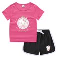 thumbnail image 3 of Hello Kitty-ropa para niños y niñas, Camiseta estampada bonita + Pantalones cortos, sudadera de cuello redondo de algodón puro, traje de camisa Base informal, 3 of 5