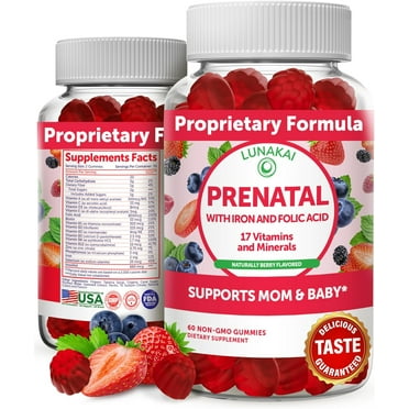 Lunakai Prenatal Vitamins Gummies with Folic Acid for Women 30 Day Supply