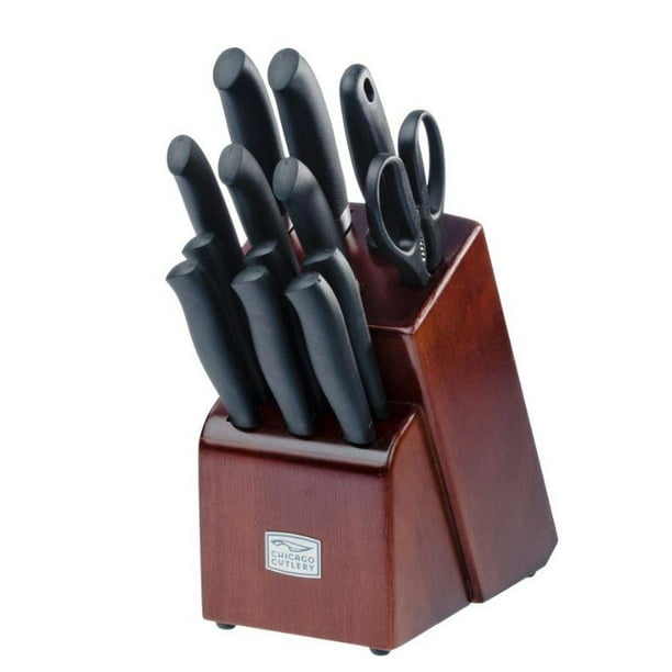 Chicago Cutlery Prohold Coated 14-pc. Knife Block Set Chicago Cutlery Kinzie 14-pc. Knife Block Set - Walmart.com