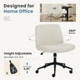 thumbnail image 6 of Armless Office Chair with Criss-Cross Legs, Desk Chair with Wheels for Home Study Bedroom, 6 of 7