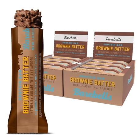 Barebells Protein Bar Brownie Batter – 55g High Protein Chocolate Bar – Low Sugar Brownie Flavor Snack – On-The-Go or Post-Workout Treat 24 Count (Pack of 1)