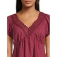 thumbnail image 4 of Self Esteem Juniors Crochet Trim Babydoll Top, 4 of 5