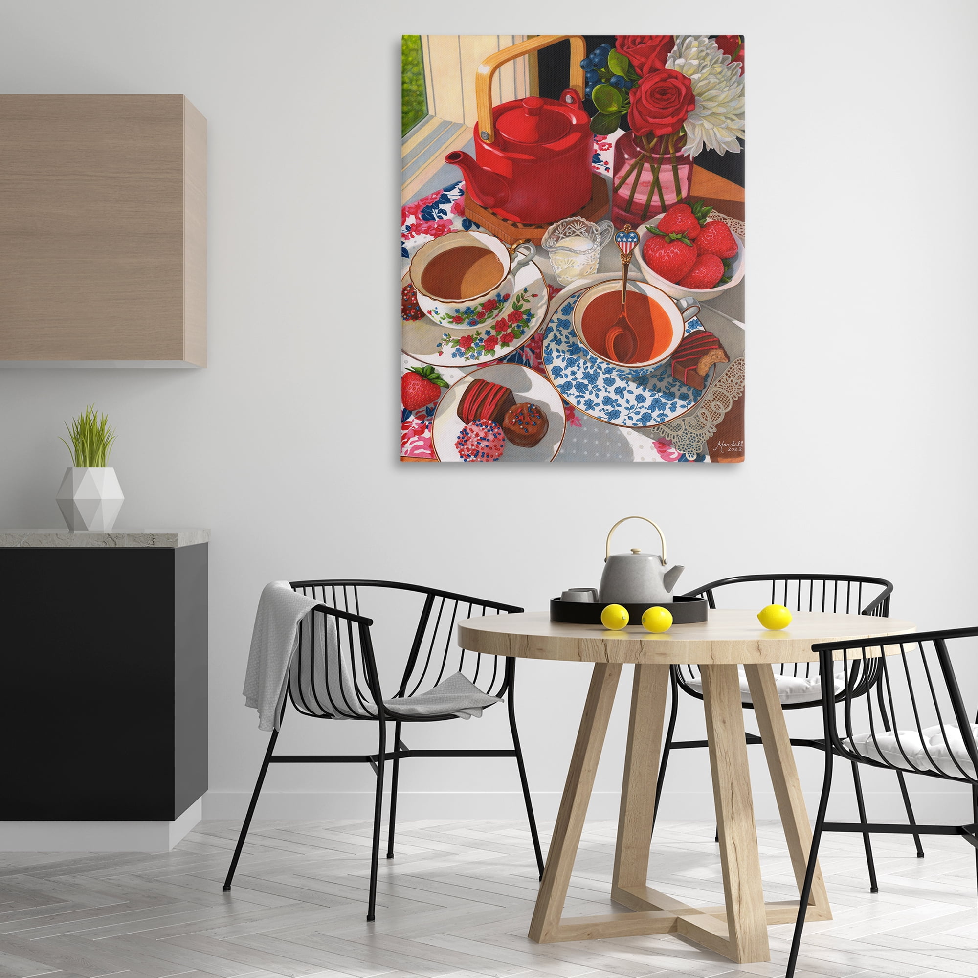 Stupell Industries Patriotic Tea Party Food & Beverage Painting Gallery Wrapped Canvas Art Print Wall Art, 36 x 48