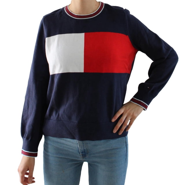 Sueter Tommy Hilfiger Essential Mujer Moda Casual azul CH Tommy Hilfiger 76J0395 410