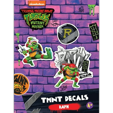 TMNT Teenage Mutant Ninja Turtles Raph Vinyl Decals – Set of 3 Raphael Mutant Mayhem Stickers for Car Water Bottle Bike Helmet Laptop Skateboard – Outdoor Rated Water Resistant Vinyl