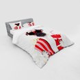 thumbnail image 3 of Pug Duvet Cover Set, Going to the Movies Pug Dog Popcorn Soft Drink Movie Star Glasses Animal Fun Image, Bedding Set with Shams and Fitted Sheet, 3 Sizes, by Ambesonne, 3 of 3