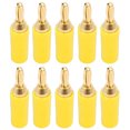 thumbnail image 3 of 10 Uds J.10007 2,5mm conector Banana de latón chapado en oro conector de clavija de plátano instrumento enchufe de prueba amarillo VoborMX herramienta, 3 of 8