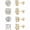 Gold, variant on White Gold Plated Stainless Steel Geometric Stud Earrings Set 4-Piece Full Pave Cubic Zirconia Stud Earrings, Hypoallergenic Unisex Fashion Jewelry Gift Set for Women Men
