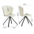 thumbnail image 4 of Swivel Office Chair, PU Leather Upholstered Desk Chair , Modern Accent Chair Side Chairs, Armless Vanity Chair Dining Chair for Dining Room Living Room Bedroom, Milk White, 4 of 7