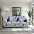 thumbnail image 5 of Neween Sofa Cover High Stretch Elastic Fabric 1 2 3 Seater Sofa Slipcover Chair Loveseat Couch Cover Polyester Spandex Furniture Protector Cover with 1 Pillowcase (4 Seater, Feather), 5 of 7