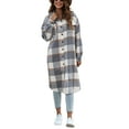 thumbnail image 4 of Fantaslook Flannel Shirts for Women Button Up Plaid Shirt Long Pocketed Shacket Jacket Coat, 4 of 7