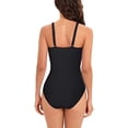 thumbnail image 2 of Aayomet Swim Suit Color Block Print Racerback Swimwear Athletic Training Bathing Suits,Black M, 2 of 4