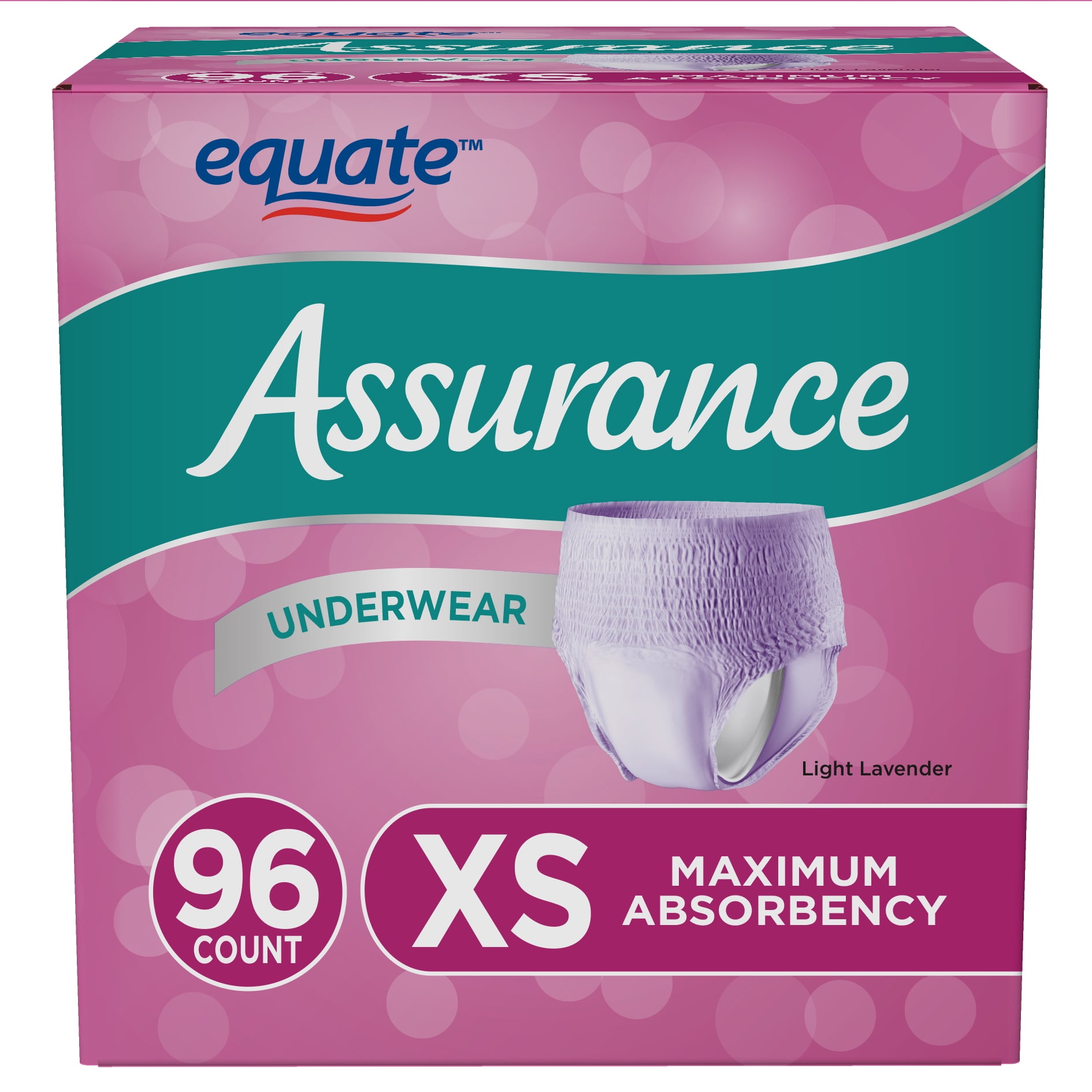Assurance Incontinence Underwear for Women, XS, Maximum, 24 Ct, 4 Pks