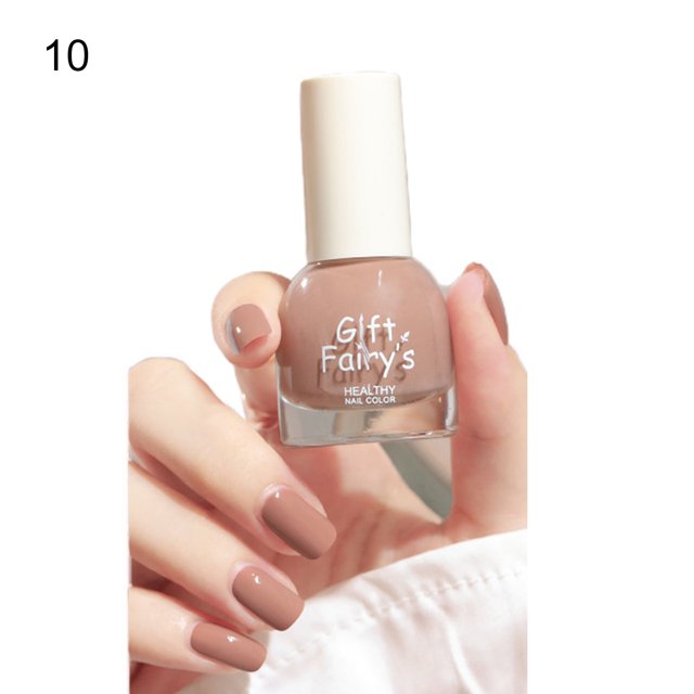 Flmtop 10ml Nail Polish Baking-Free Water-Based Multiple Colors Matte Solid Color Hybrid Varnish Manicure Lacquer for Female