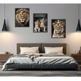 thumbnail image 2 of Lion Wall Hieng with Crown Lion Family Canvas Prints Posters Wild Animal Pictures Modern Inspirational Animal Decor Paintings for Home Bedroom Living Room Office Wall Decor, 2 of 6