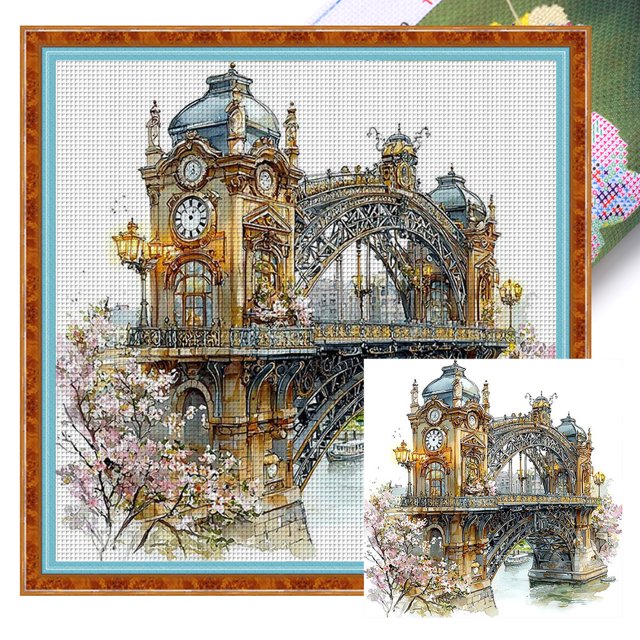 Bordado Eco-Cotton Thread 11CT PANTCH CROSS STREET PARIS IMPRESORES 50X50CM