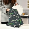 thumbnail image 5 of SKYSONIC Dinosaur Kitchen Dish Towel Set of 1, Super Absorbent Soft Drying Cloth Tea Bar Towels, 28 x 18 Inch, 5 of 6