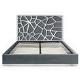 thumbnail image 2 of Serenity King Velvet Bed with Silver Metal Frame in Gray Color, 2 of 2