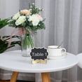 thumbnail image 1 of Unique Bargains 8pcs Bois Mini Tableau Noir Signe Tags Mémo Message Board avec Chevalet Stand Message Étiquette Place Carte, 1 of 7