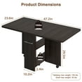Huloretions Folding Dining Table with Wheels, Dinner Table with Storage Shelves, Multipurpose