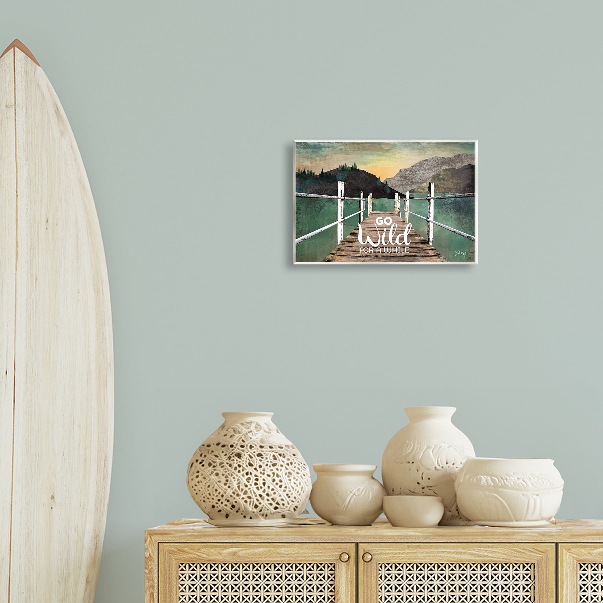 Stupell Industries Go Wild Rustic Phrase Landscape Painting Unframed Art Print Wall Art, 15 x 10