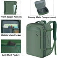 thumbnail image 4 of Vancropak Expandable Travel Backpack, 40L Airlined Approved Carry on Luggage Bag with 3 Packing Cubes for Men Women, Green, 4 of 7