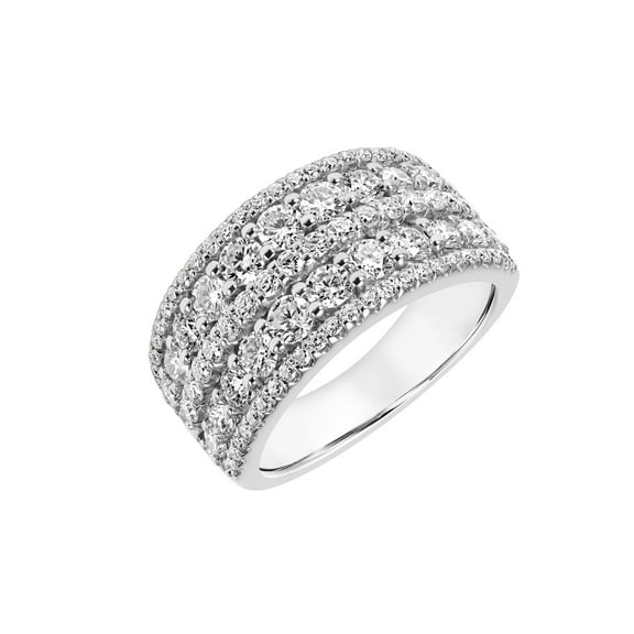 2 Carat DEW Moissanite Sterling Silver Multi-Row Anniversary Band