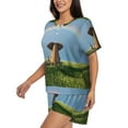 thumbnail image 2 of Picia Elephant Dog Pajamas Sets for Women Soft Short-Sleeved Pjs with Lounge Shorts Two Piece Sleepwear-, 2 of 9