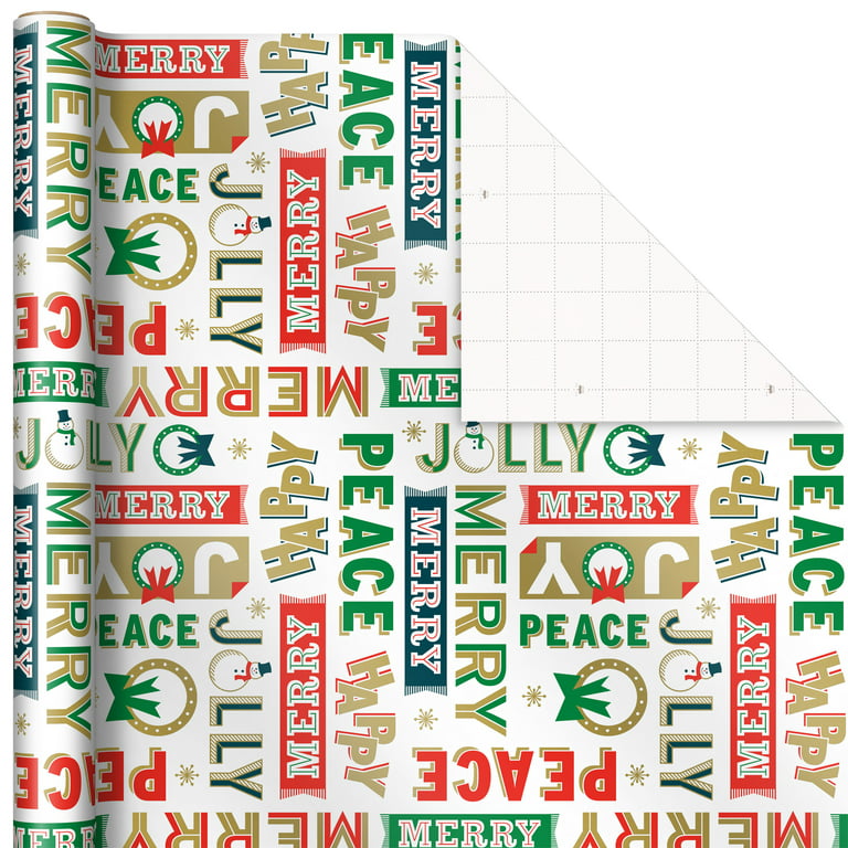 Hallmark Vintage Christmas Wrapping Paper Cut Lines on Reverse (3