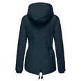 thumbnail image 4 of Pxiakgy winter coats for women Women Fashion Drawstring Hoodie Coat -Fur' Winter Warm Inside Padded Jacket Winter Coat Slim Zipper Hooded Jacket coat for women Navy Blue + M, 4 of 9