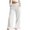 *White, variant on Women's Cotton Linen Ruffle Hem Pants , Smocked Drawstring Trousers For Women , Ladies' Boho Wide Leg Trousers with Pockets, Light Blue , S-2XL