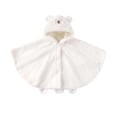 thumbnail image 2 of DJDLJWCJ Baby Hooded Cape Cute Bear Fleece Winter Poncho Soft Thick Warm Kids Bear Cape White Size 6M, 2 of 5