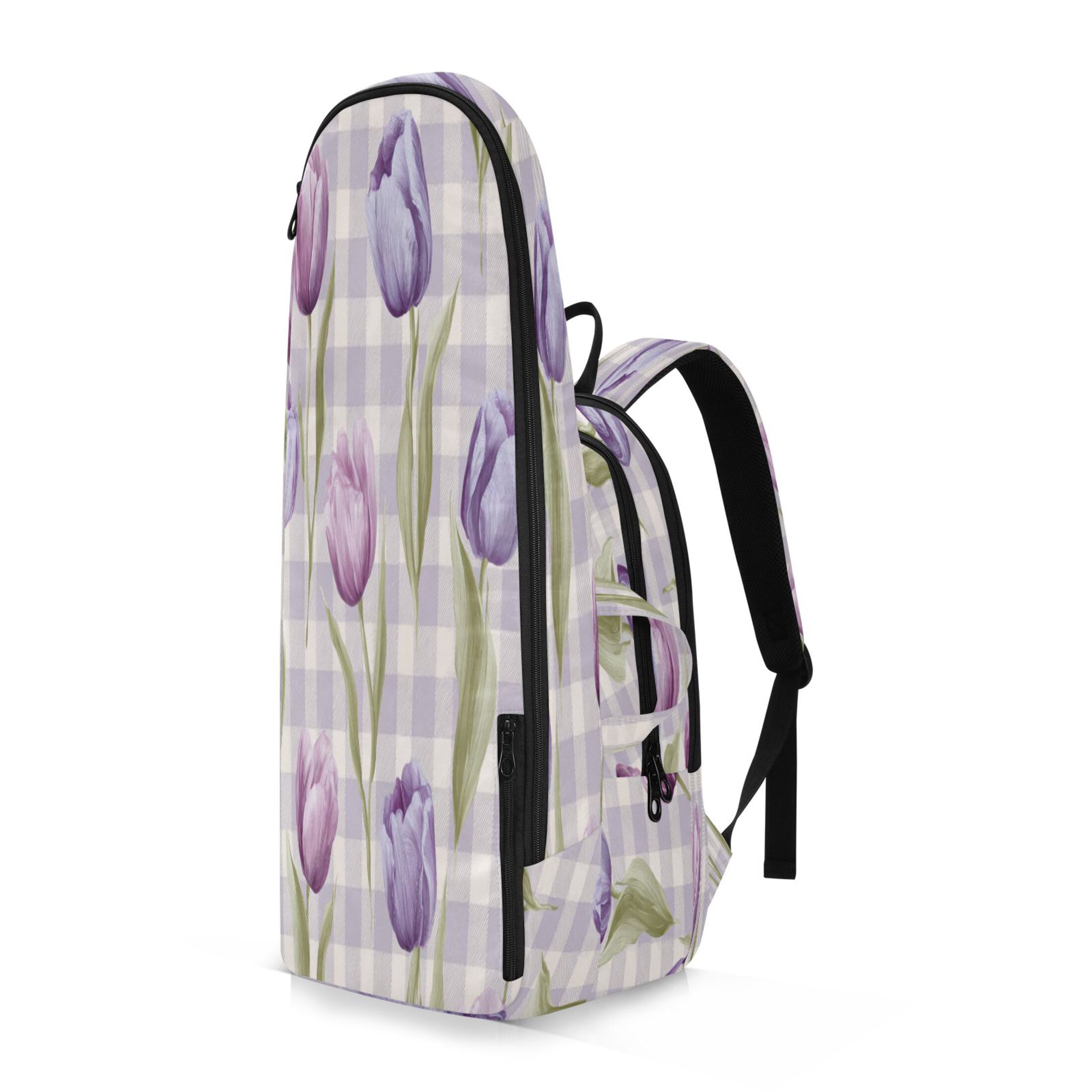 2 Racquet Holder Tennis Backpack Tennis Racket Covers Gym Bags Beautiful Pinkish-purple Tulips