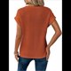 thumbnail image 3 of Camisetas para Mujer, Camisetas Lisas con Mangas Murciélago y Dobladillo Cruzado, Camisetas Casuales, Camisetas Ajustadas Modernas, Camisetas Coral M, 3 of 7
