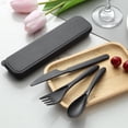 thumbnail image 3 of Bestdin 32 Piece Wheat Straw Dinnerware Sets for 4, Heavy Duty Thickened Black Dinnerware Sets, Unbreakable Plates and Bowls Set, Reusable Flatware (Fork/Knife/Spoon), Dishwasher Microwave Safe, 3 of 6
