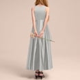 thumbnail image 7 of mgoYE Girls A-Line Halter Dress Junior Bridesmaid Flower Girl High Low Flowy Maxi Dresses Wedding Party Pageant Gown(Grey,6-8 Years), 7 of 7