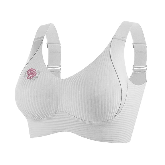 KIHOUT Women's Rhinestone Sports Bra - Wirefree Everyday Underwear, Elastic Comfort Lingerie with Adjustable Straps for Daily & Active Wear (M-XXXXXL)