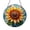 Acrylic 3.5 Inch, variant on Golden Sunflower Floral Illustration Stained Glass Style Window Suncatcher Decor, Cheerful Nature Inspired Gift