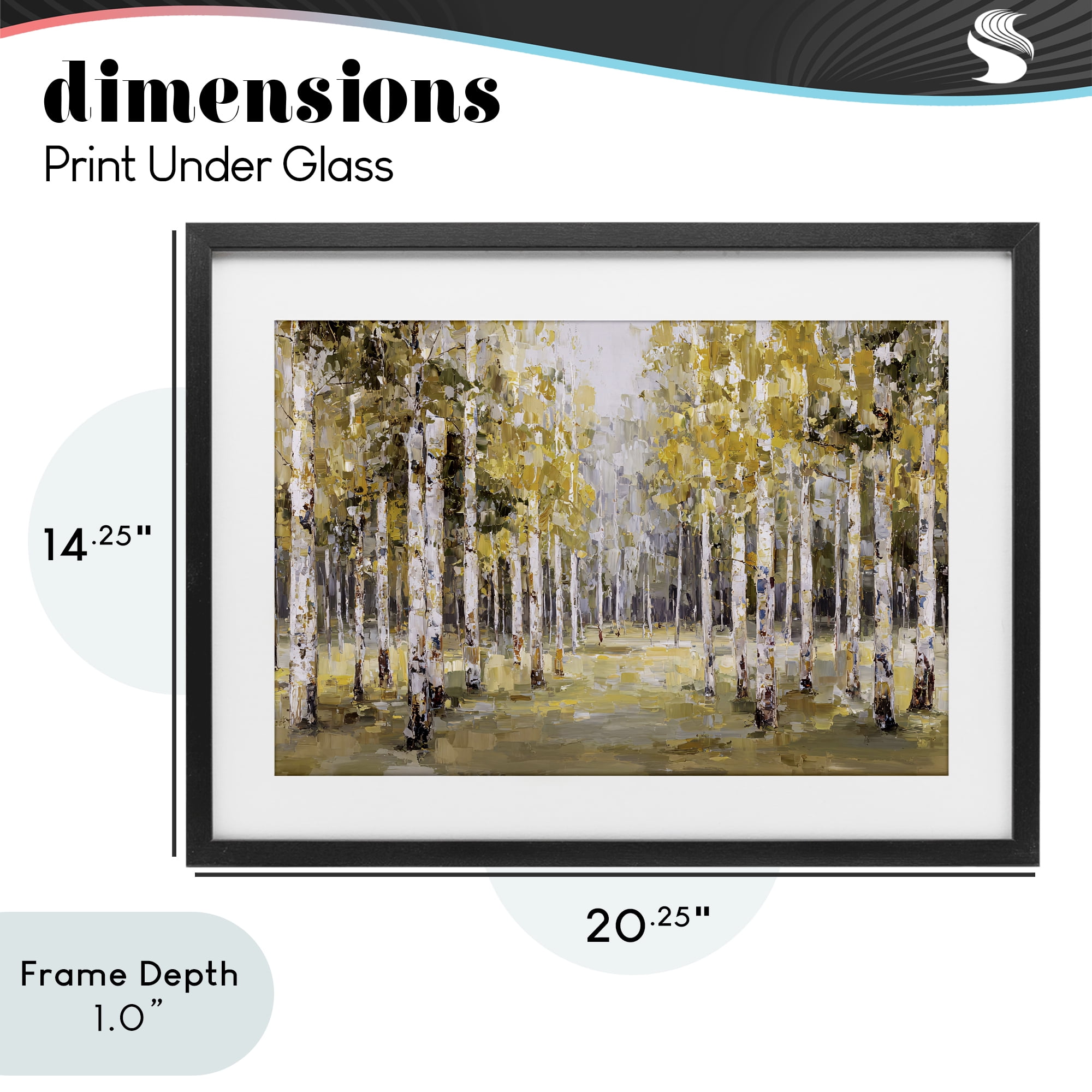 Stupell Industries Impressionist Birch Trees & Fall Leaves Black Framed Print Under Glass, design by Jacky Ngan