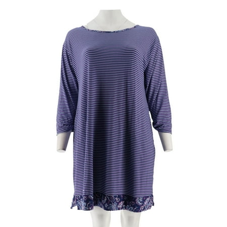 Carole Hochman Batik Stripe Sleepshirt Set A294073