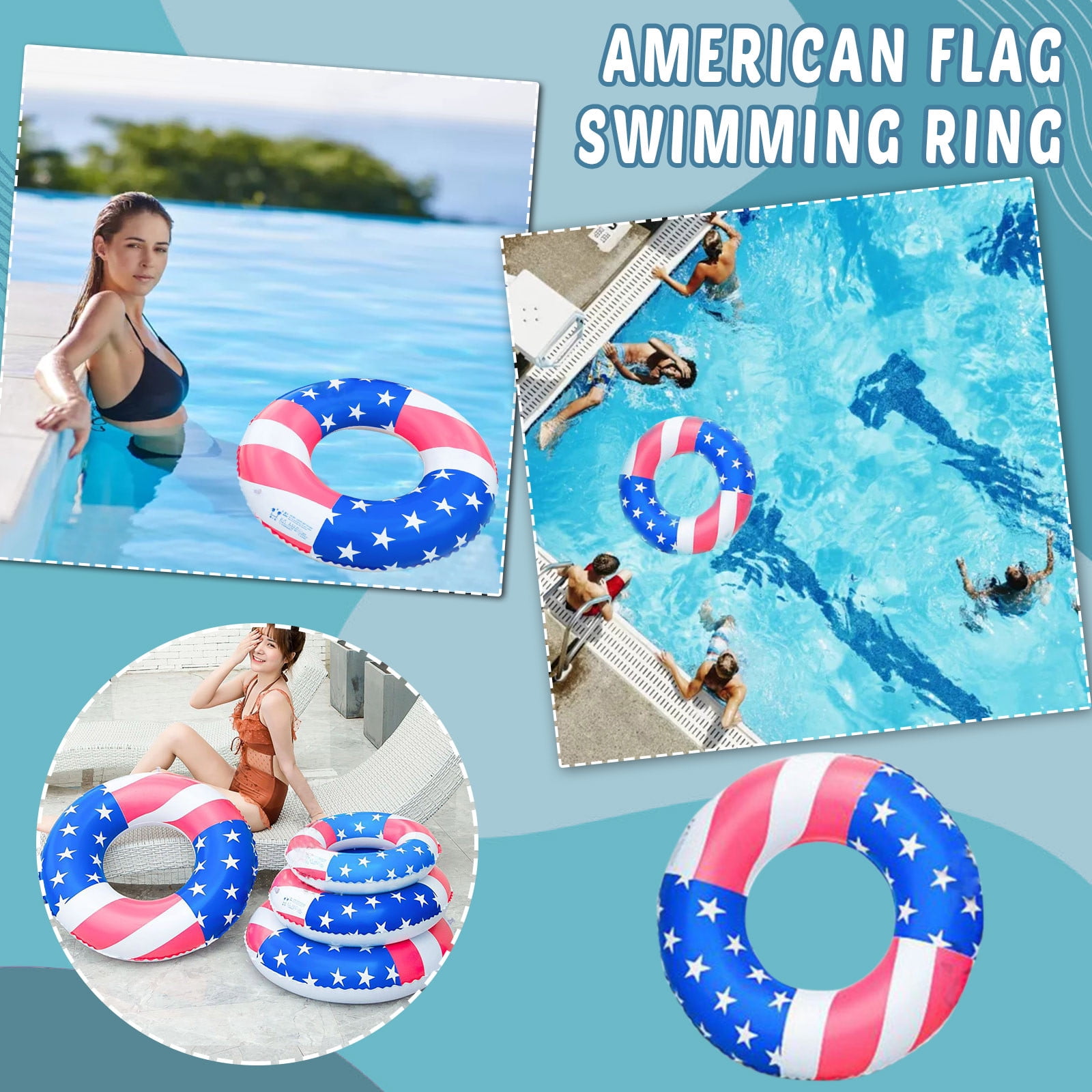 10pcs Printing Inflatable Useful Mini Cute Swim Ring for Summer 