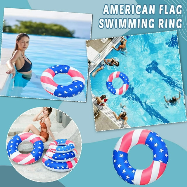 WIFKLSIIPG 31 inch American Flag Inflatable Float for Adults Teens