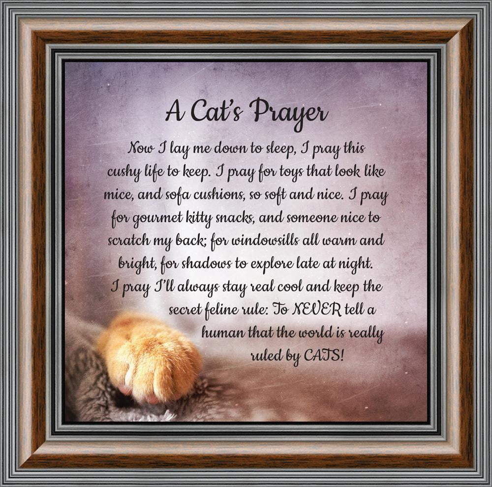 A Cat's Prayer, Pet Lover Gift, Cat or Kitten Paw Prints Picture Frame