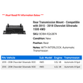thumbnail image 2 of Rear Transmission Mount - Compatible with 2015 - 2018 Chevy Silverado 1500 4WD 2016 2017, 2 of 2