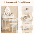 thumbnail image 6 of Ktaxon Kids Play Makeup Vanity Set with 3-Color Light, Girls Vanity Dresser Desk with Matching Stool, White, 6 of 10