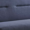thumbnail image 2 of Saltoro Sherpi Fabric 2 Seater Loveseat Sofa with Splayed Legs and Padded Seat, Blue and Brown, 2 of 5