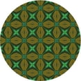 thumbnail image 1 of Ahgly Company Indoor Round Patterned Olive Drab Green Area Rugs, 3' Round, 1 of 1